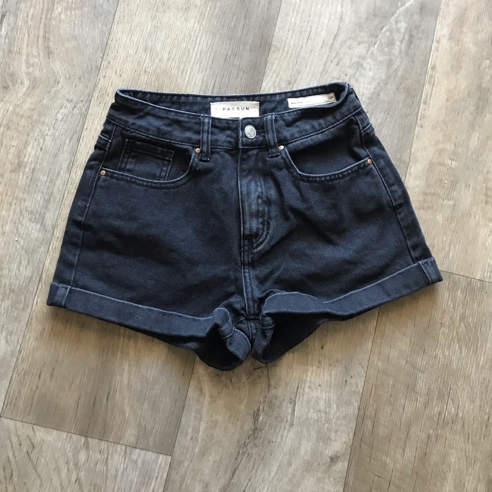 PacSun Black Denim Mom Shorts